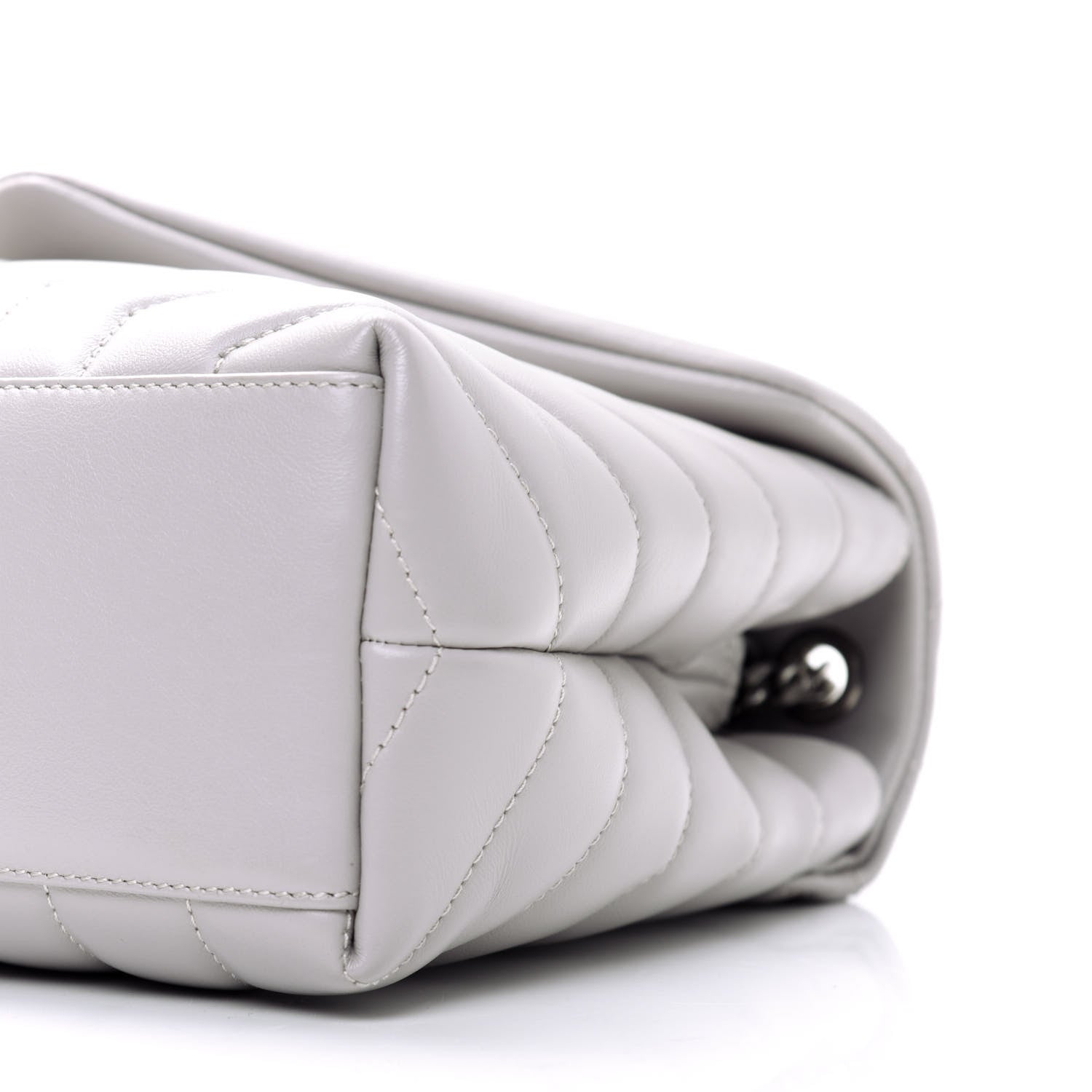Saint Laurent Calfskin Y Quilted Monogram Small Loulou Chain Satchel Granite 7 of 19