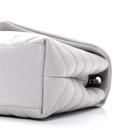 Saint Laurent Calfskin Y Quilted Monogram Small Loulou Chain Satchel Granite 7 of 19