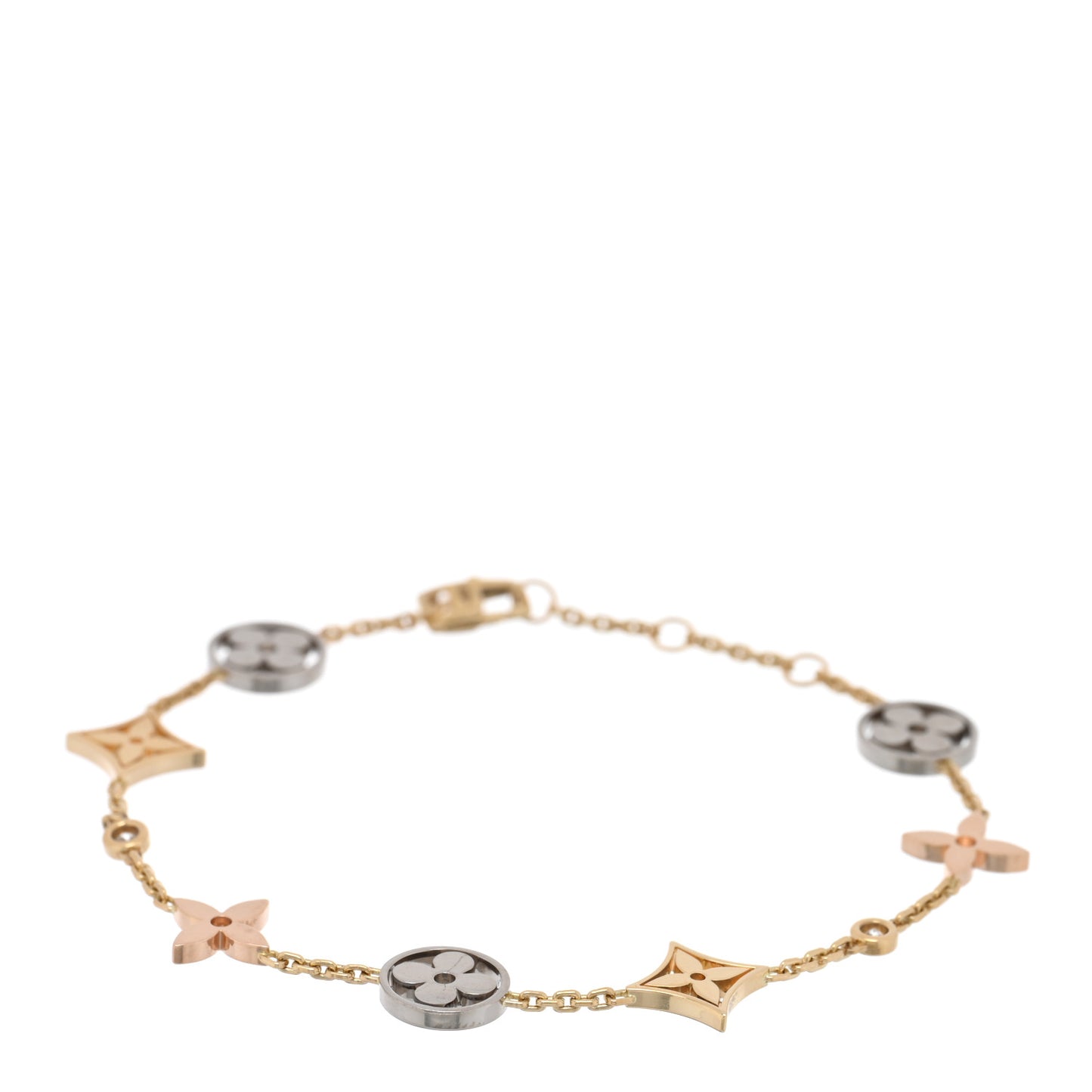 18K Yellow White Pink Gold Diamond Idylle Blossom Bracelet