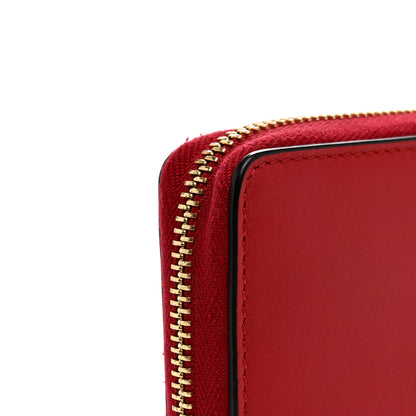 Gucci Calfskin Bamboo Round Zip Long Wallet Red 8 of 9