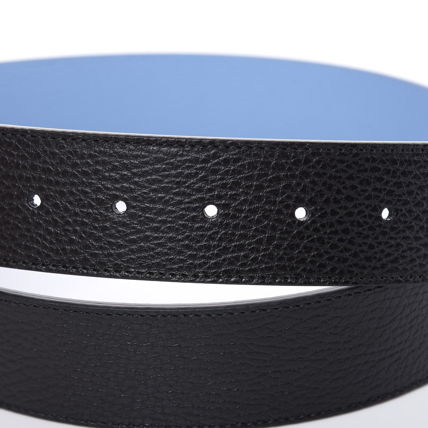 Gucci Dollar Calfskin 1973 Reversible Belt 90 36 Black Mineral Blue 6 of 6