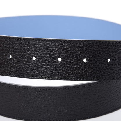 Gucci Dollar Calfskin 1973 Reversible Belt 90 36 Black Mineral Blue 6 of 6