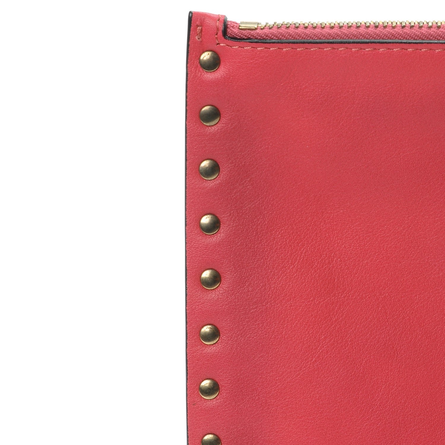 Valentino Garavani Vitello Large Rockstud Zip Pouch Deep Rose 9 of 13