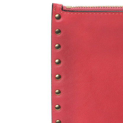 Valentino Garavani Vitello Large Rockstud Zip Pouch Deep Rose 9 of 13