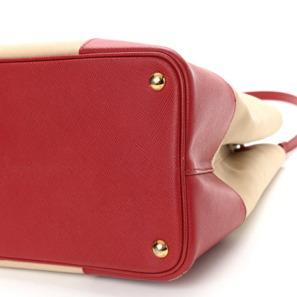 Prada Canapa Saffiano Large Double Bag Corda Fuoco 9 of 10