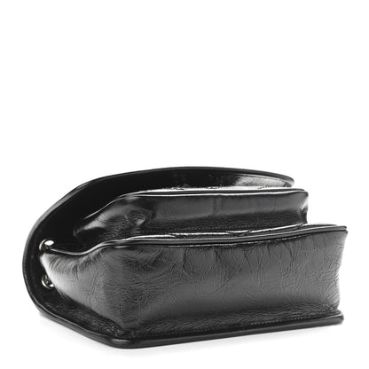 Saint Laurent Crinkled Calfskin Matelasse Monogram Baby Niki Chain Satchel Black 4 of 10