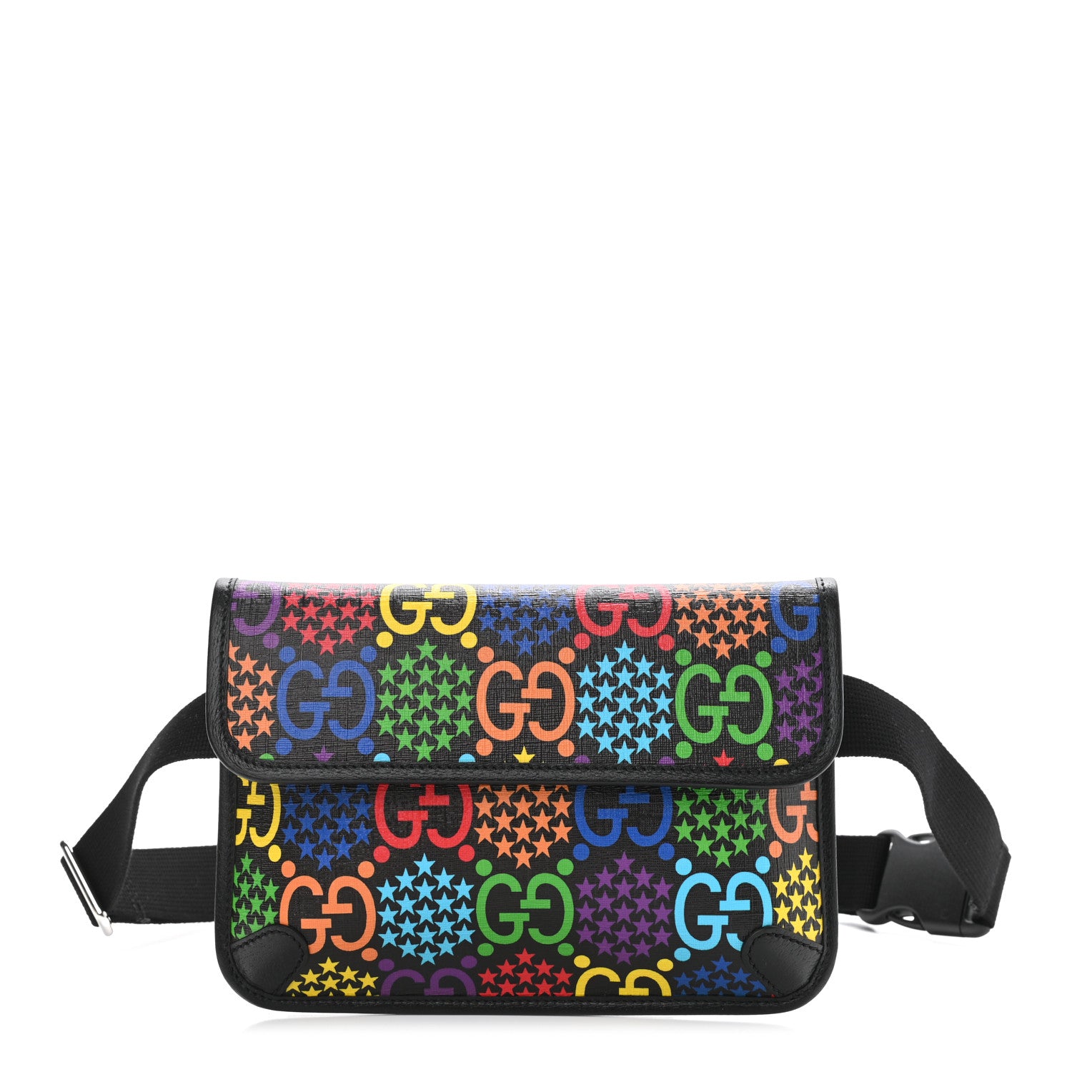 Gucci GG Supreme Monogram Psychedelic Slim Belt Bag Black 1 of 10