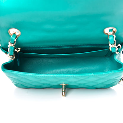 Chanel Caviar Quilted Mini Rectangular Flap Turquoise 5 of 10