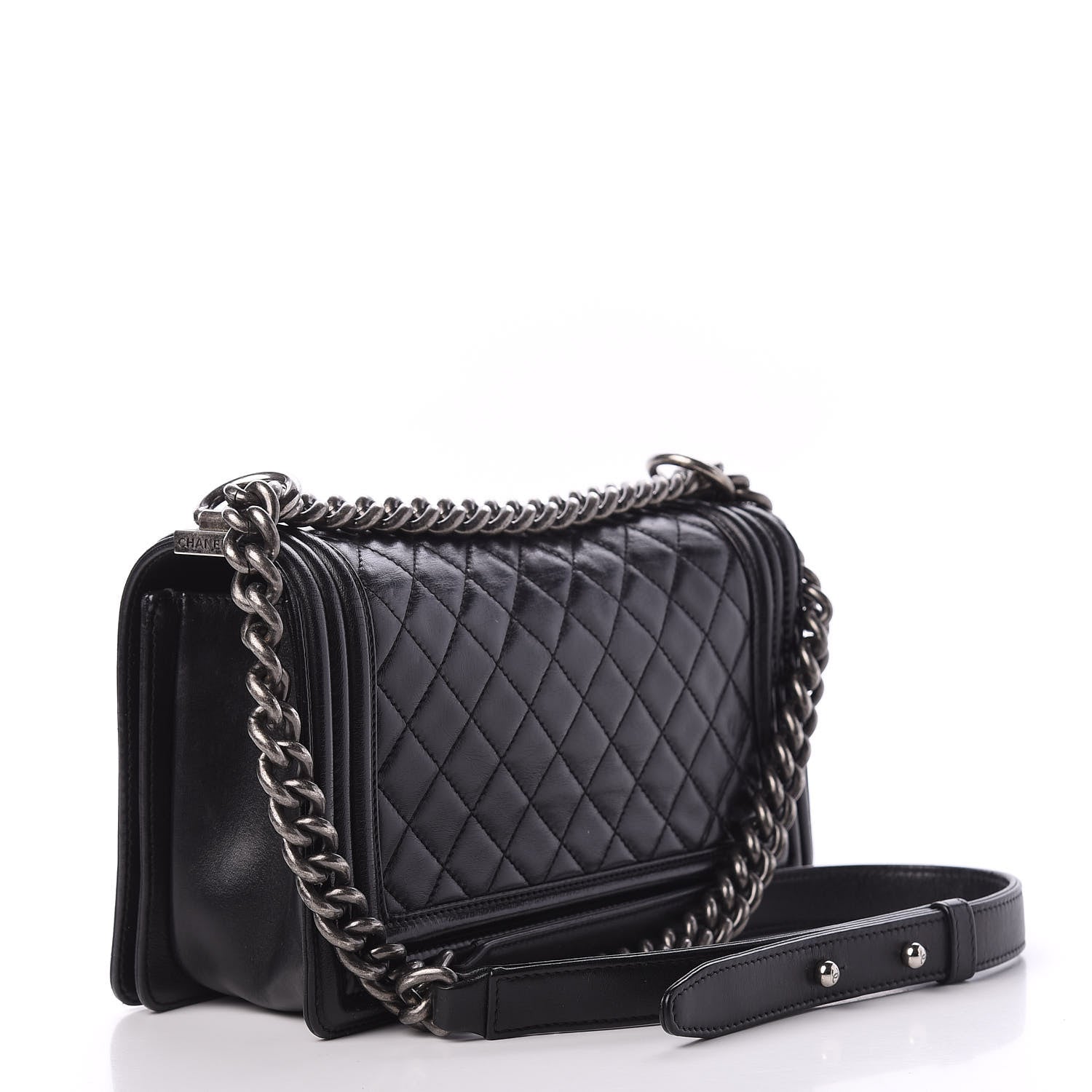 Chanel Lambskin Quilted Medium Boy Flap Black 4 of 11