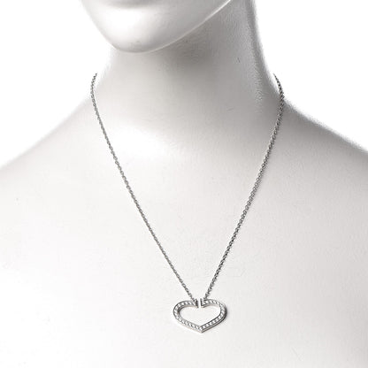 Cartier 18K White Gold Diamond Large Hearts and Symbols Pendant Necklace 2 of 8