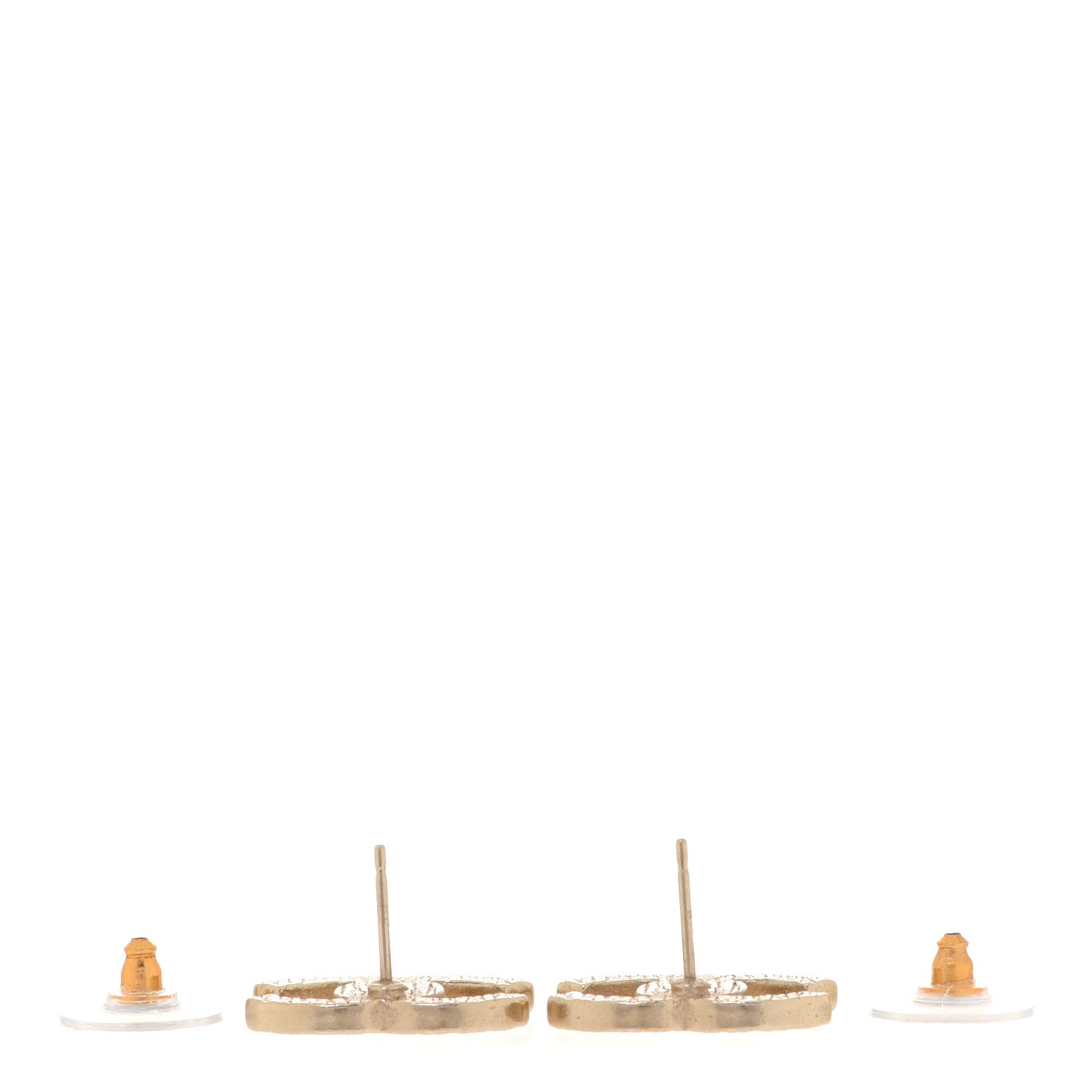 Chanel Metal Textured CC Earrings Gold 3 of 5