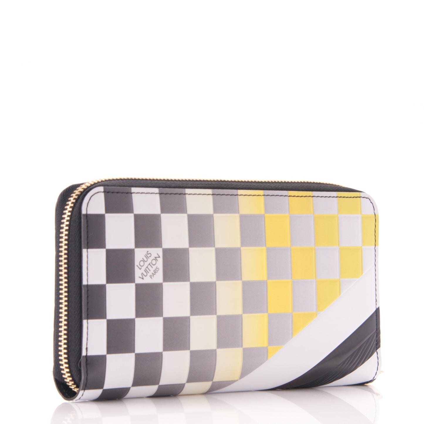 Epi Damier Race Zippy Wallet Black Yellow