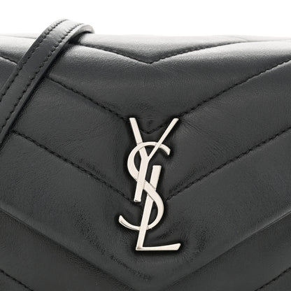 Saint Laurent Calfskin Y Quilted Monogram Toy Loulou Crossbody Bag Black 8 of 15