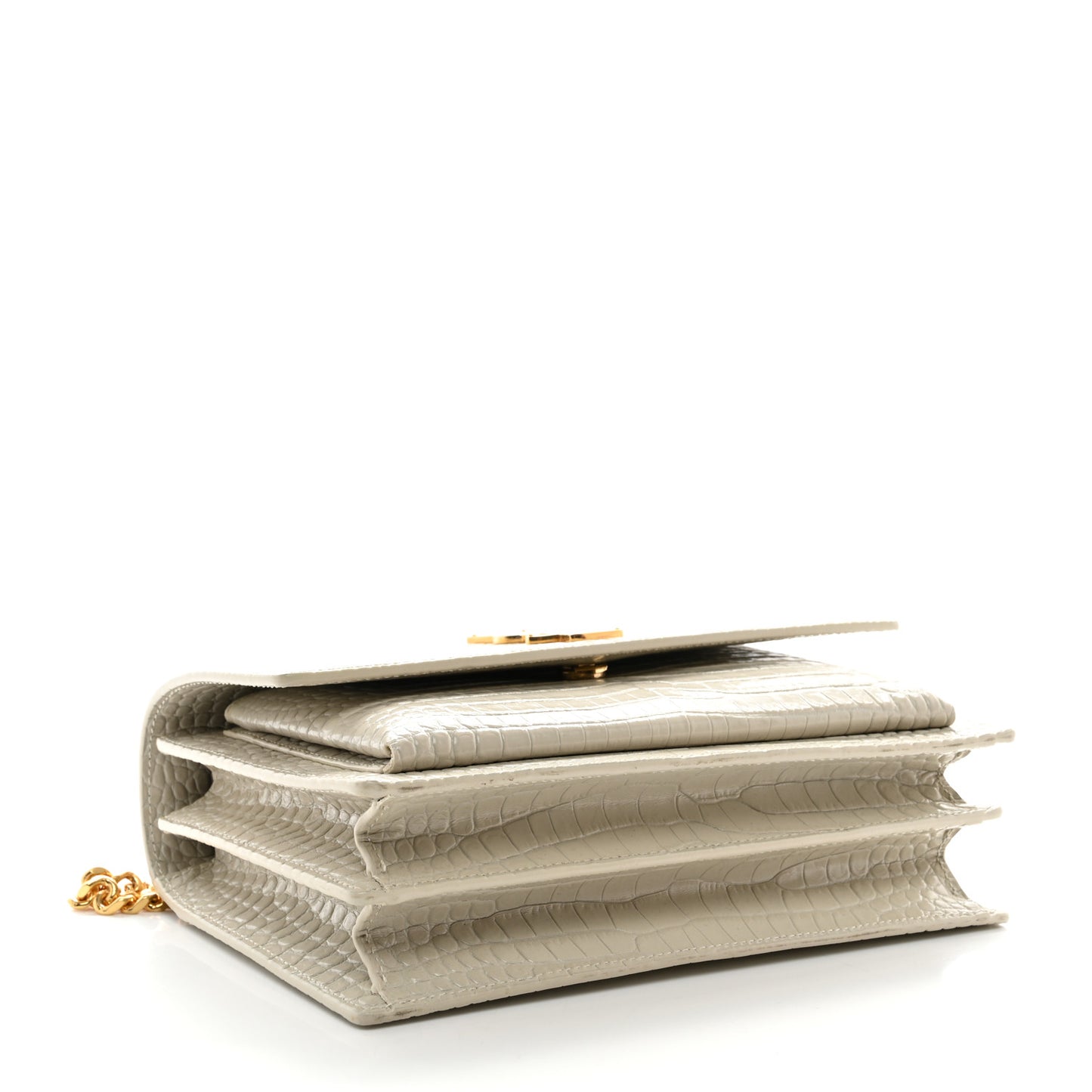 Calfskin Crocodile Embossed Medium Monogram Sunset Blanc Vintage