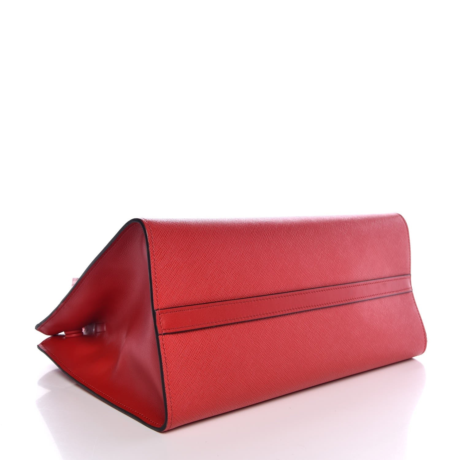 Prada Saffiano City Calf Medium Esplanade Tote Rosso 5 of 9