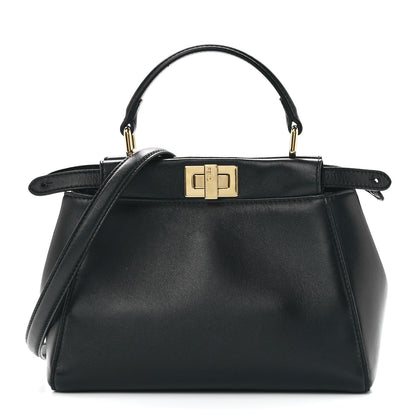 Fendi Nappa Stacked Bar Mini Peekaboo Iconic Satchel Black 1 of 12
