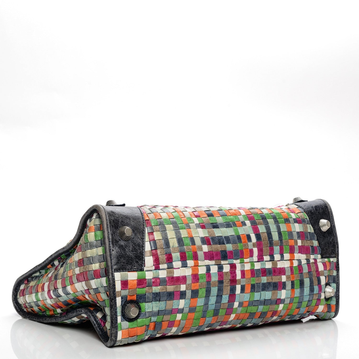 Balenciaga Agneau Lattice Woven Giant 21 Silver Hardware Work Multicolor Officier 4 of 11