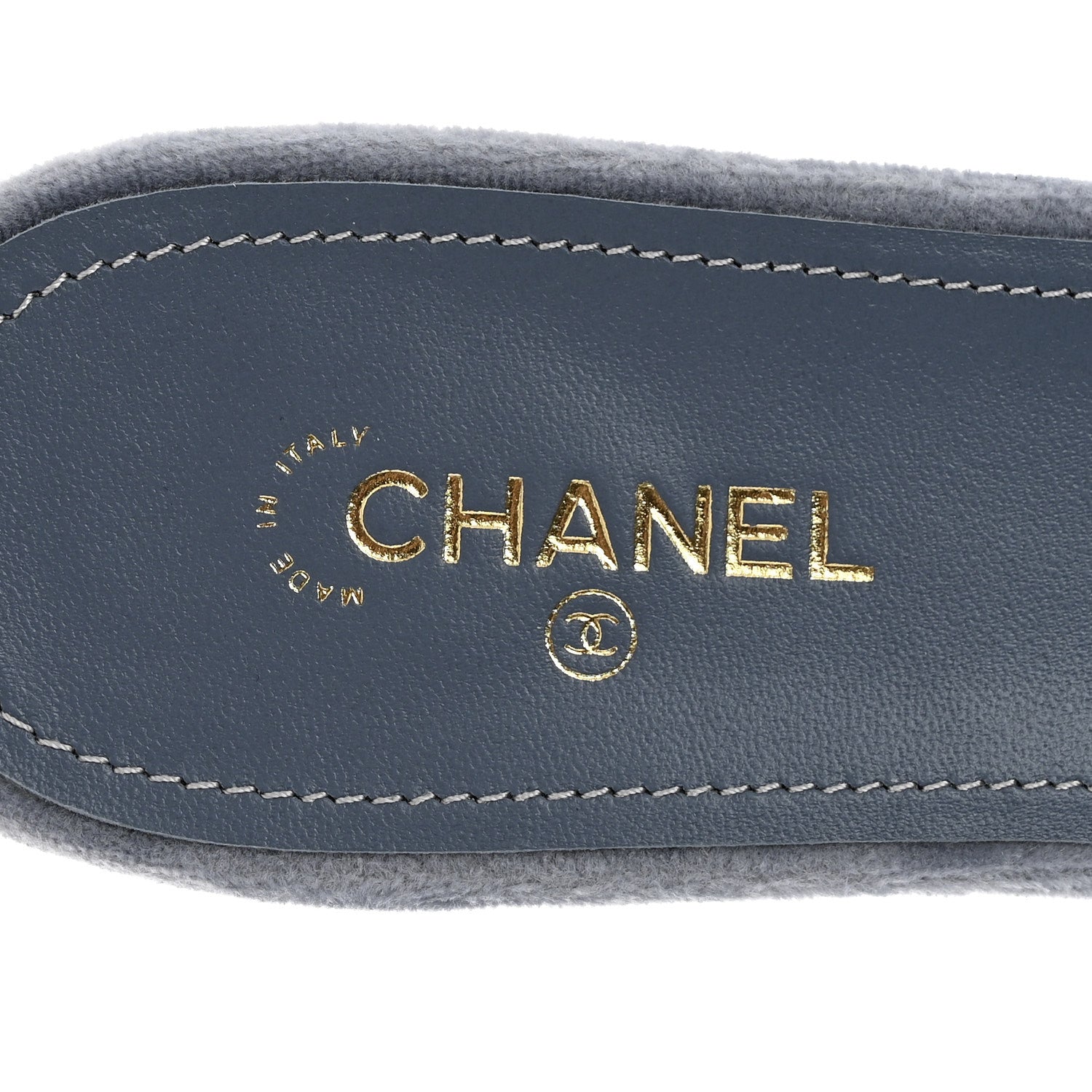 Chanel Velvet Pearl Camellia Slide Sandals 36.5 Gray 8 of 11