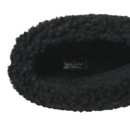 Louis Vuitton Suede Calfskin Shearling Snowdrop Flat Ankle Boot 37.5 Black 7 of 13
