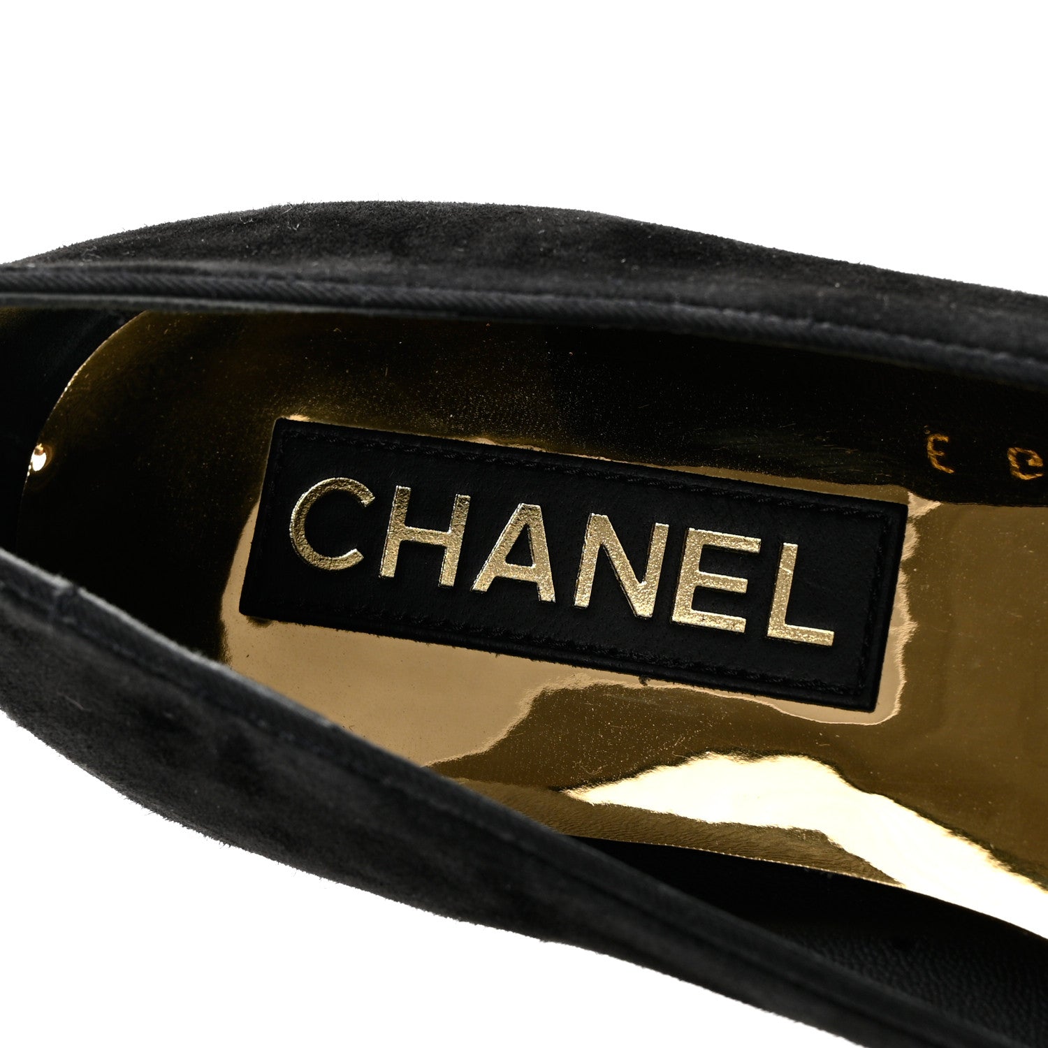 Chanel Suede Grosgrain CC Bow Ballerina Cap Toe Flats 37.5 Black 7 of 9