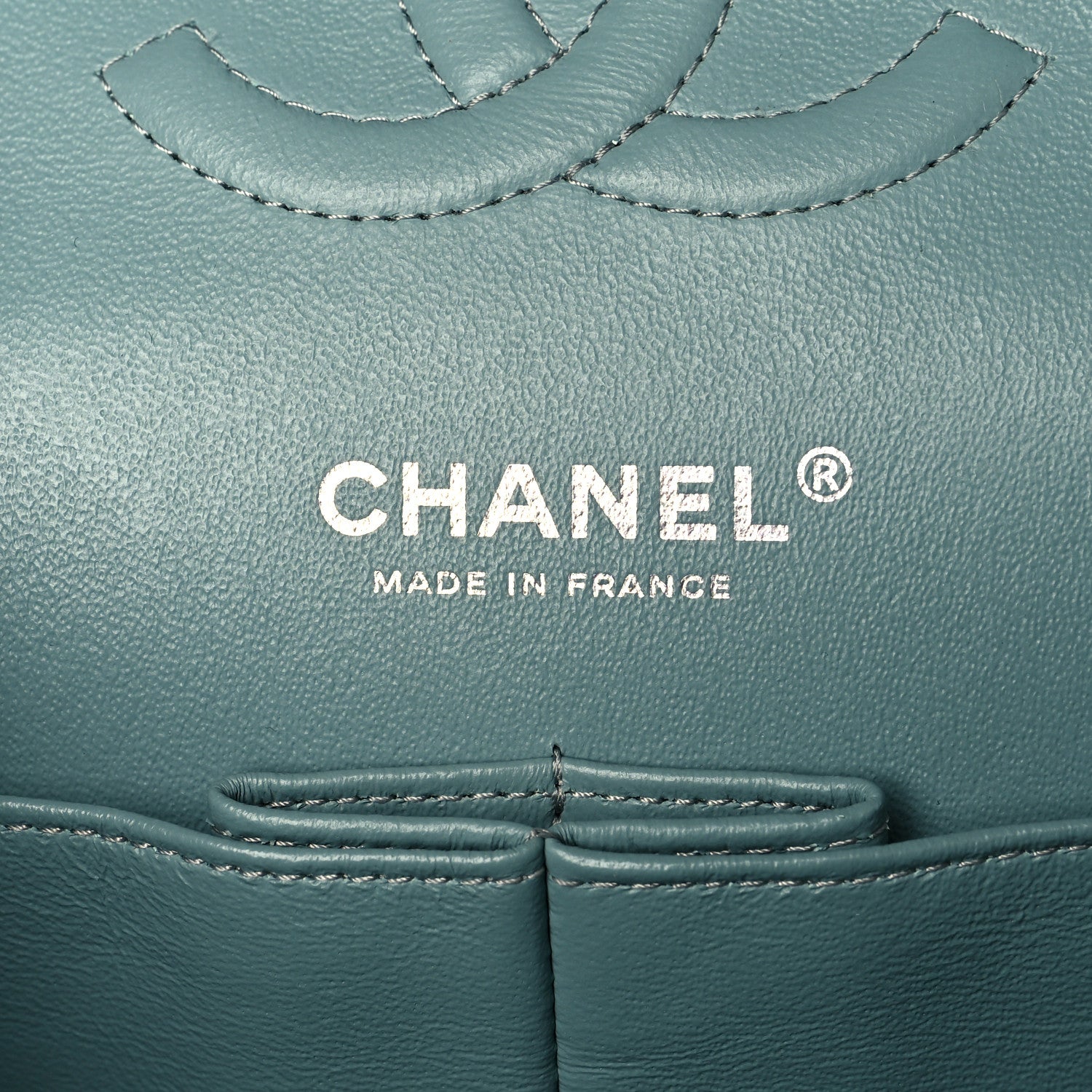Chanel Caviar Quilted Medium Double Flap Green 7 of 12
