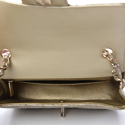 Chanel Patent Metallic Crumpled Calfskin Chevron Quilted Mini Rectangular Flap Gold 5 of 11