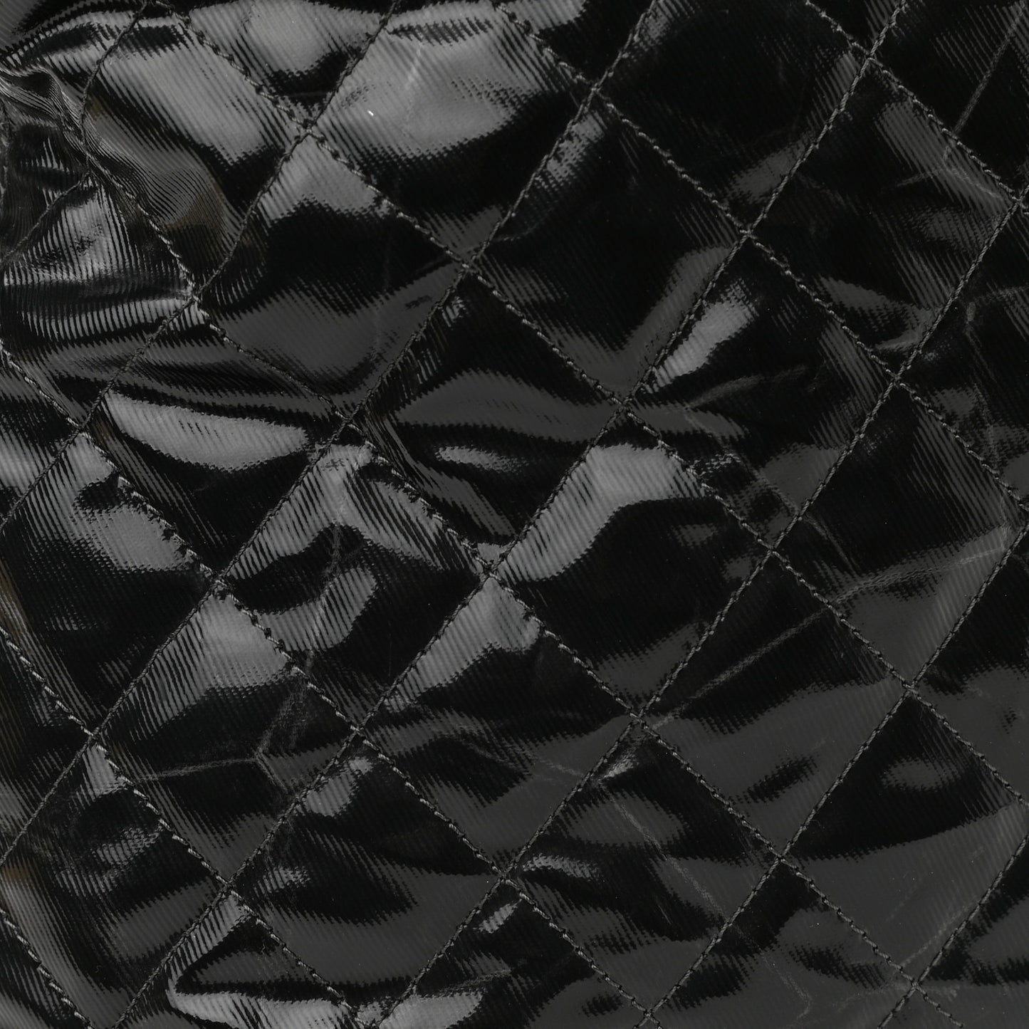 Calfskin Coated Canvas Quilted Tote Black