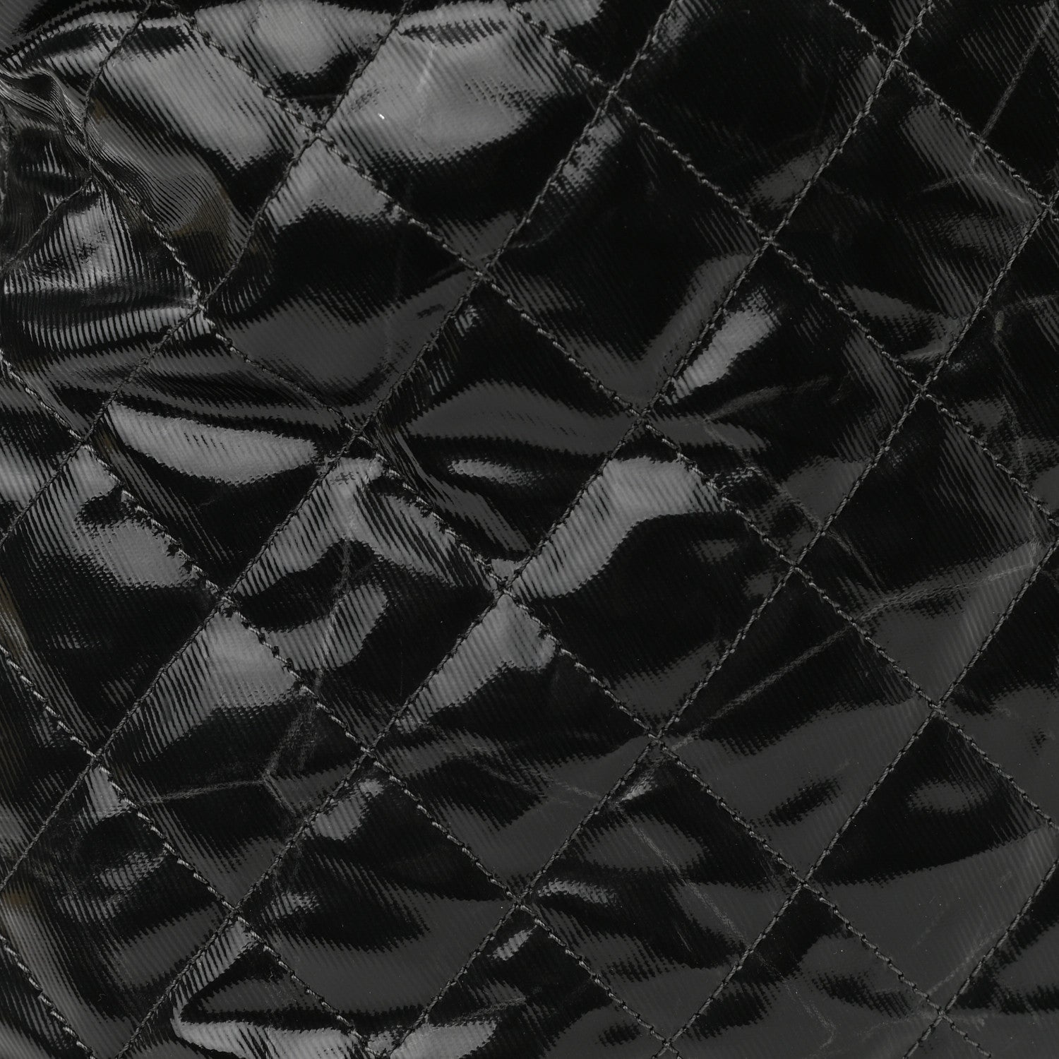 Chanel Calfskin Coated Canvas Quilted Tote Black 11 of 14
