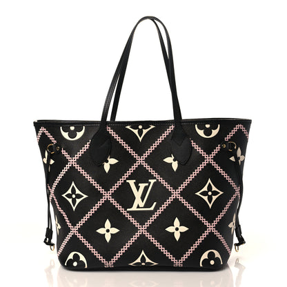 Louis Vuitton Empreinte Monogram Giant Broderies Neverfull MM Black 3 of 9