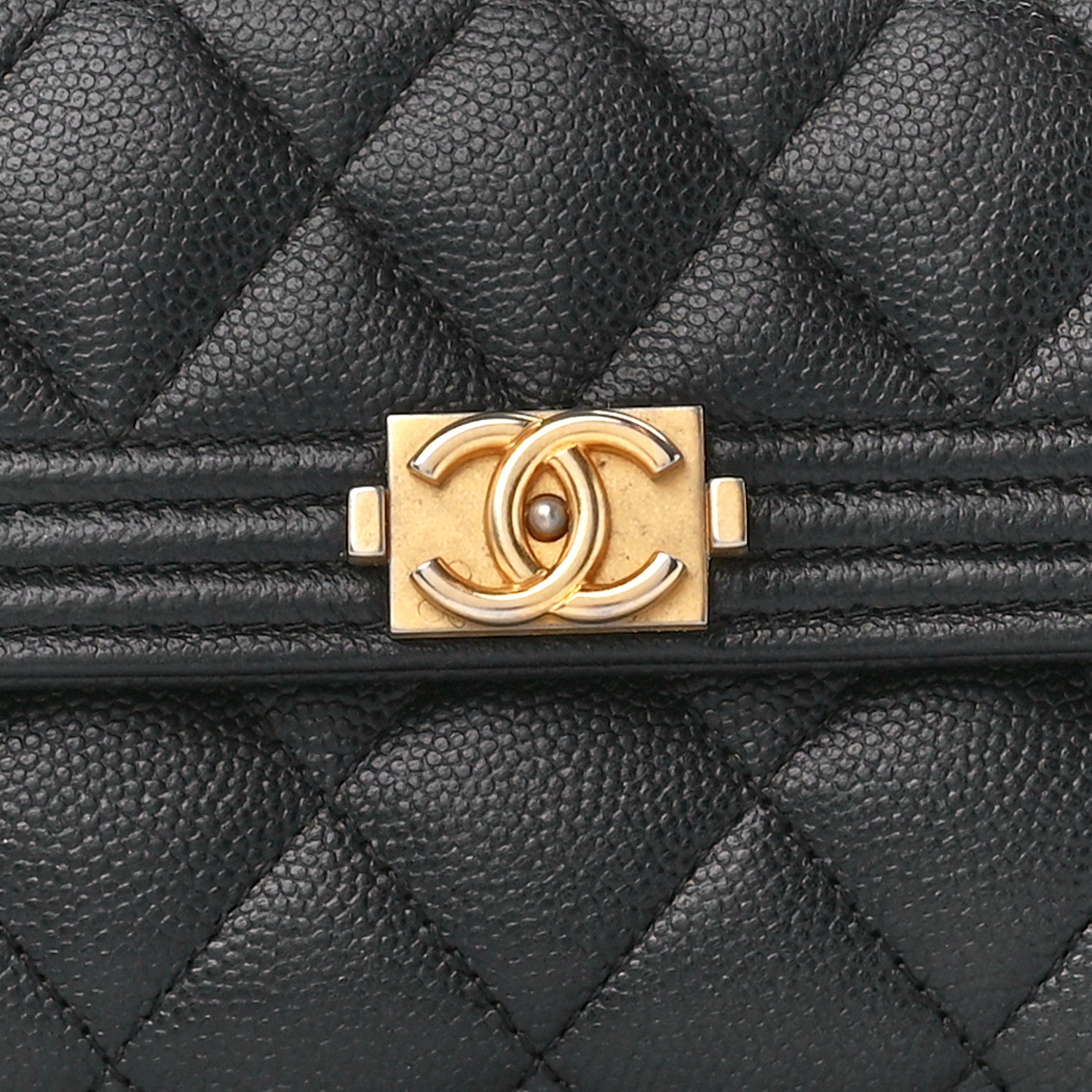 Chanel Caviar Quilted Large Boy Gusset Flap Wallet Black 9 of 12