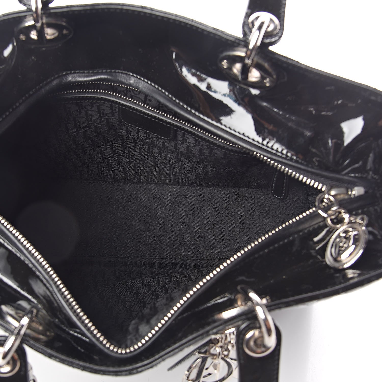 Christian Dior Patent Cannage Large Lady Dior Black 5 of 8