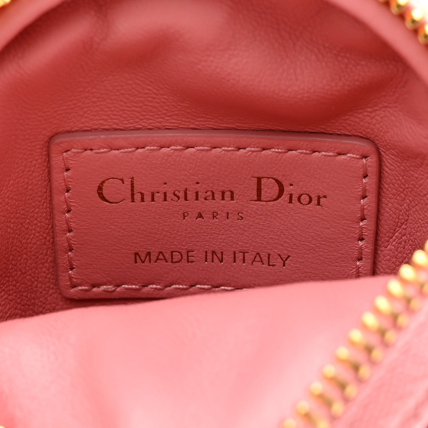 Christian Dior Lambskin Mini Cannage Round Caro Crossbody Pouch Peach Blossom Pink 5 of 8