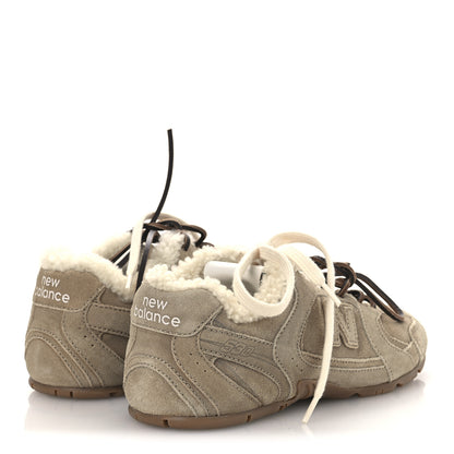 Miu Miu X NEW BALANCE Suede Shearling 530 SL Sneakers 36 Bleached Ecru 5 of 10