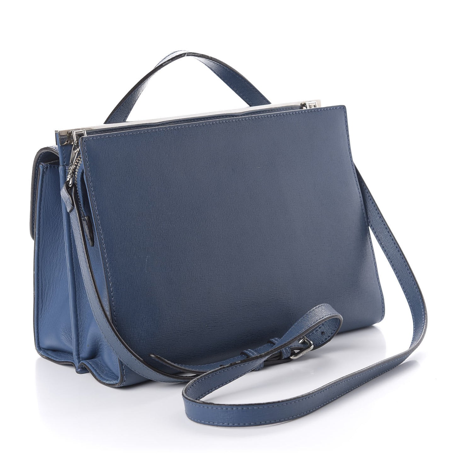 Vitello Elite Flamingo Demi Jour Shoulder Bag Blue