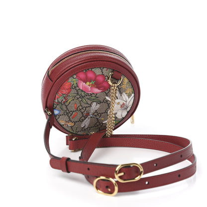 Gucci GG Supreme Monogram Web Flora Mini Ophidia Round Backpack Red 2 of 9