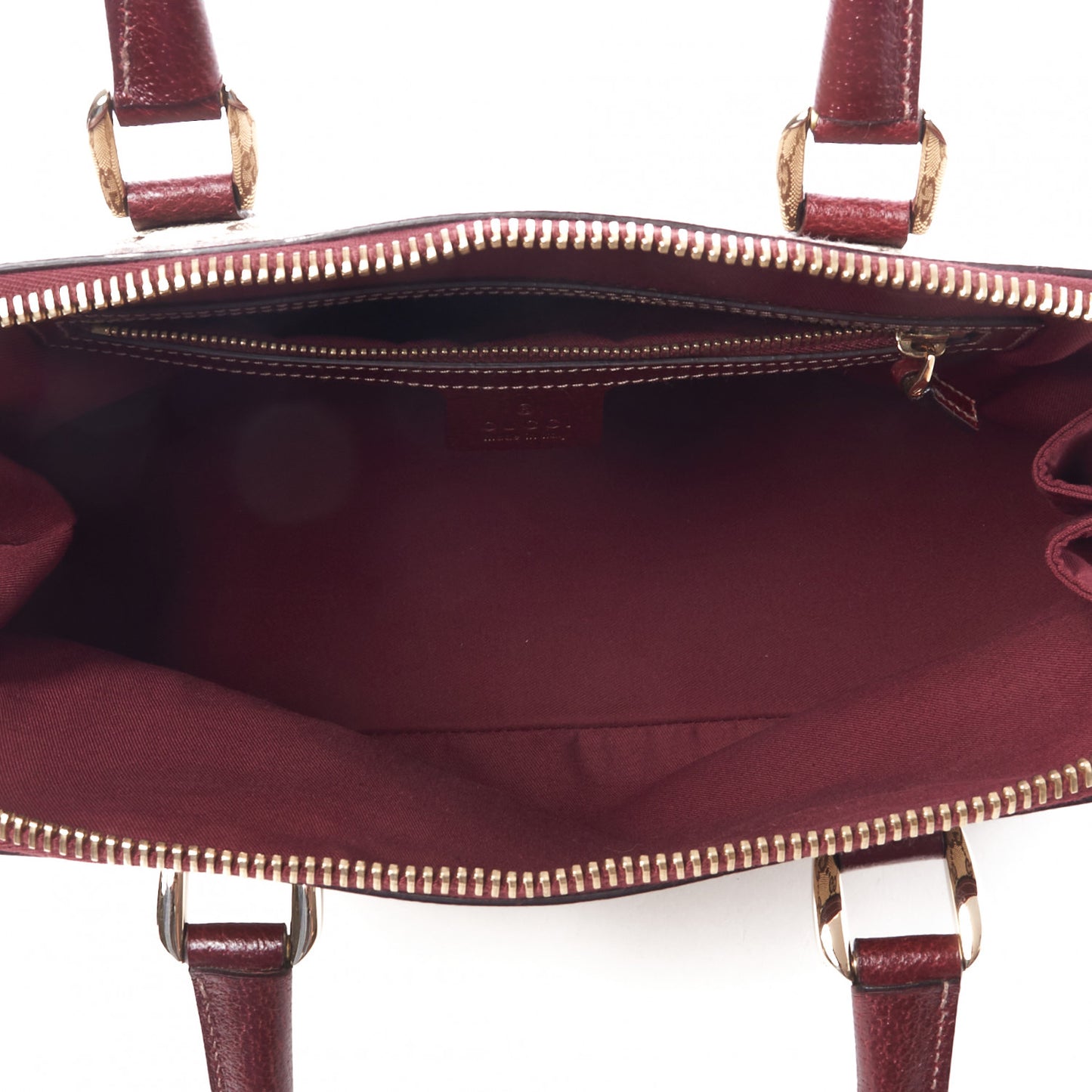 FF Monogram Medium Horsebit Nail Dome Bag Burgundy