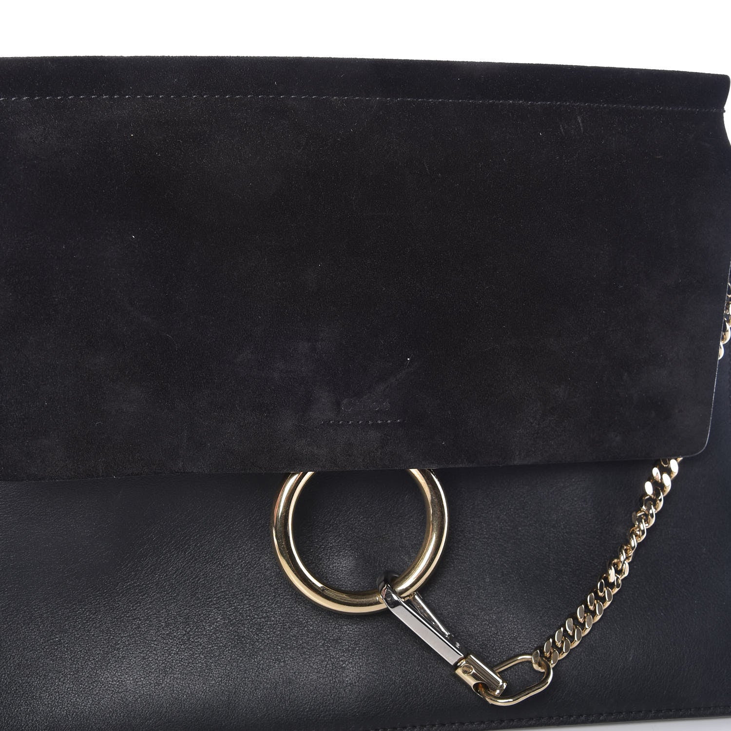 Chloe Suede Calfskin Medium Faye Shoulder Bag Black 15 of 18