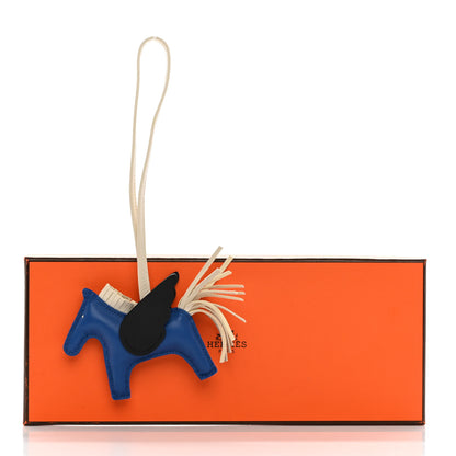 Hermes Milo Lambskin Grigri Rodeo Pegase Horse Bag Charm PM Bleu France 4 of 5