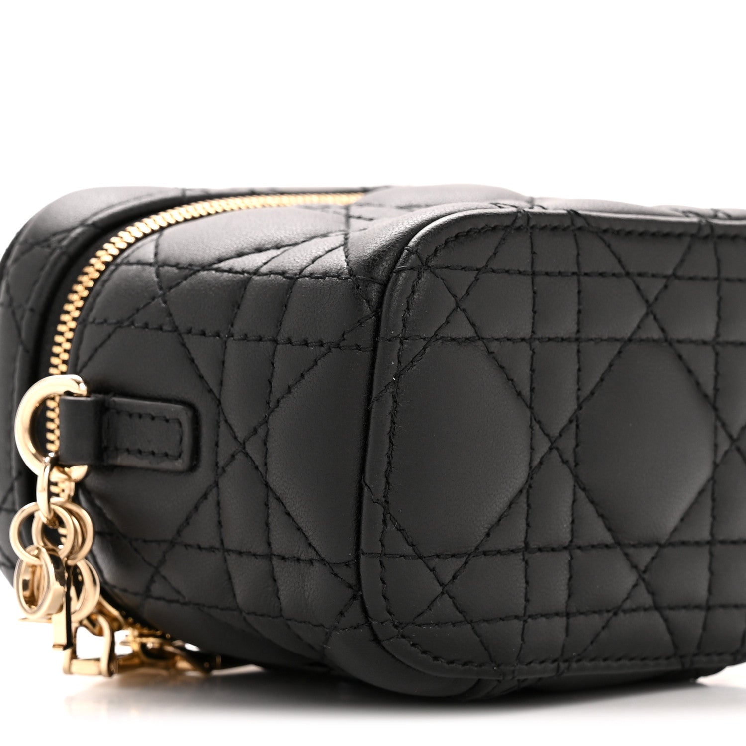Christian Dior Lambskin Cannage Micro Lady Dior Vanity Case Black 9 of 11