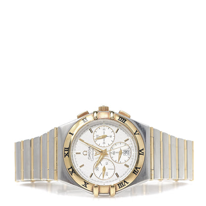 Omega Stainless Steel 18K Yellow Gold 37mm Constellation Chronograph Quartz Watch White 1242.30.00 3 of 6