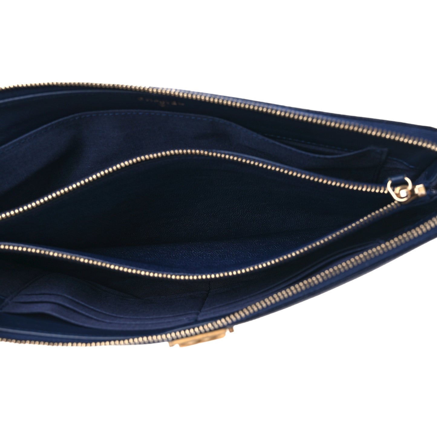 Caviar Quilted Small Zipped Boy Pouch Navy