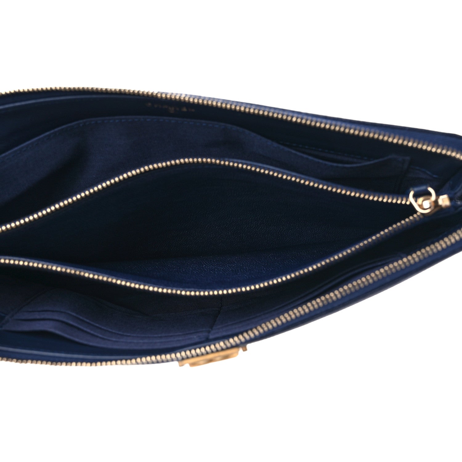 Chanel Caviar Quilted Small Zipped Boy Pouch Navy 5 of 10