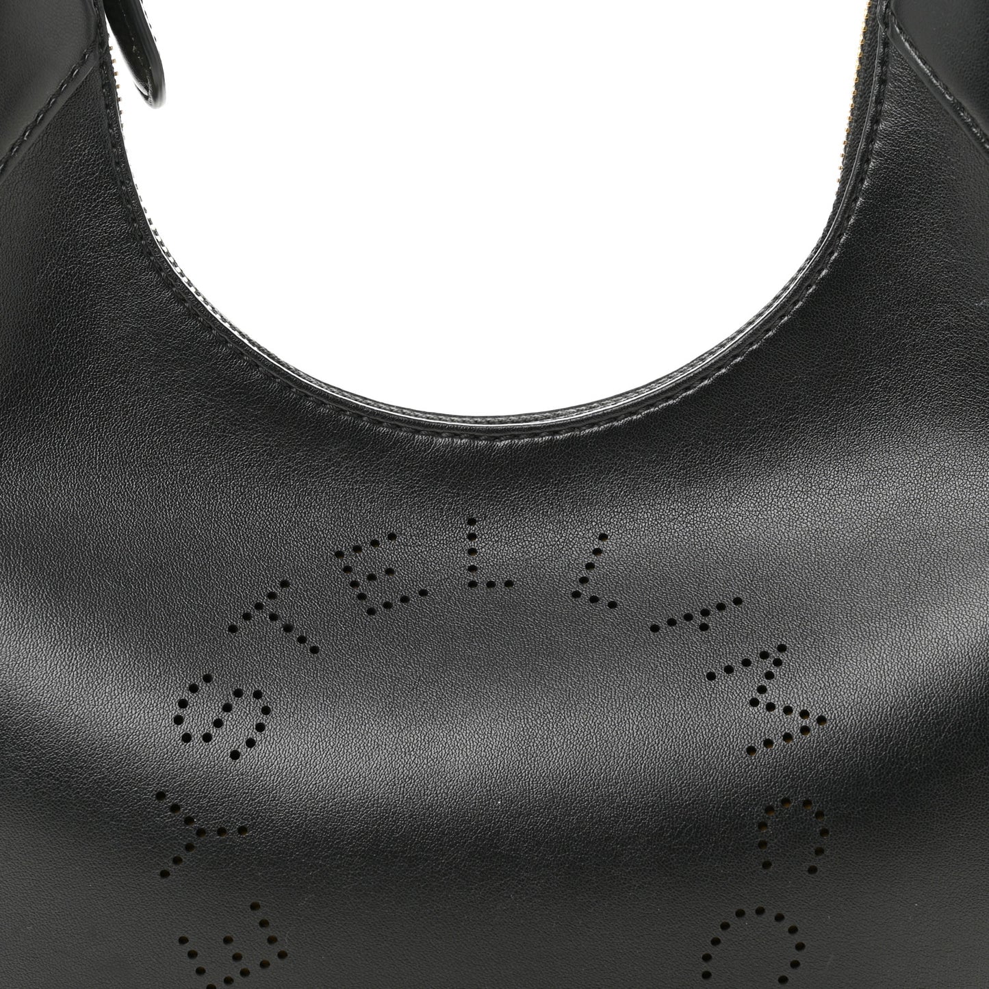 Eco Alter Nappa Perforated Logo Small Hobo Black