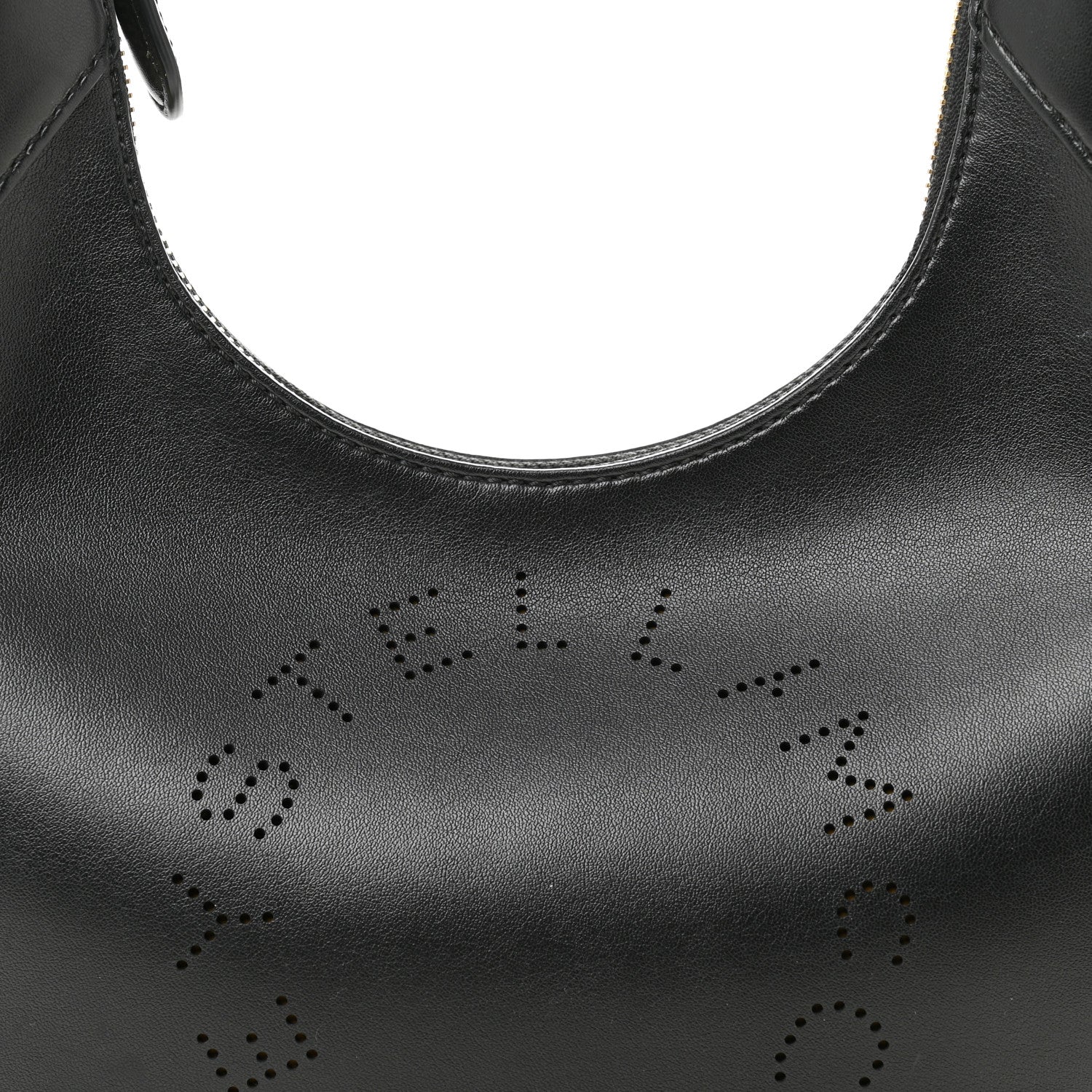 Stella McCartney Eco Alter Nappa Perforated Logo Small Hobo Black 8 of 13