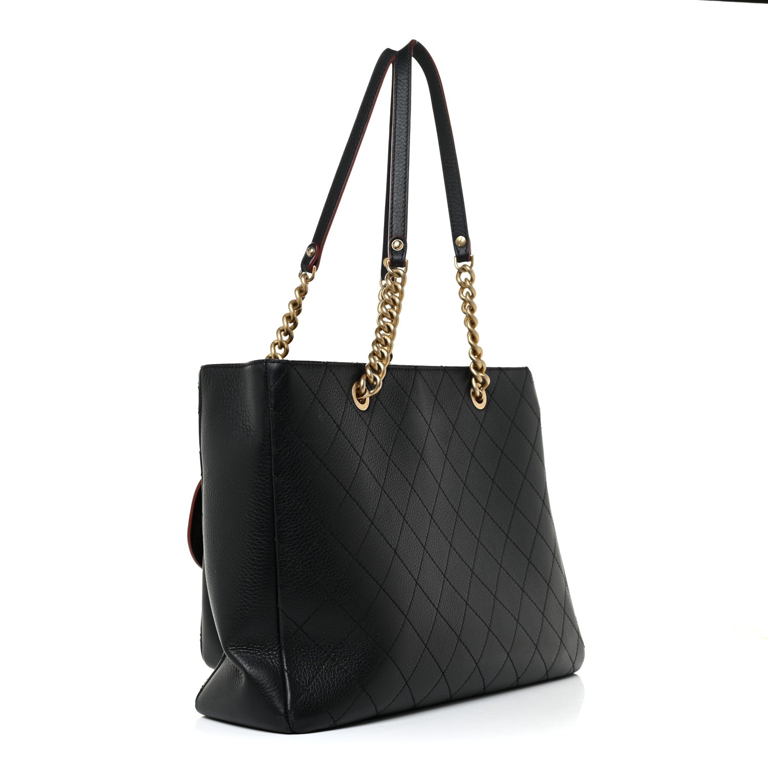 Chanel Calfskin Stitched Archi Chic Large Tote Black 3 of 17