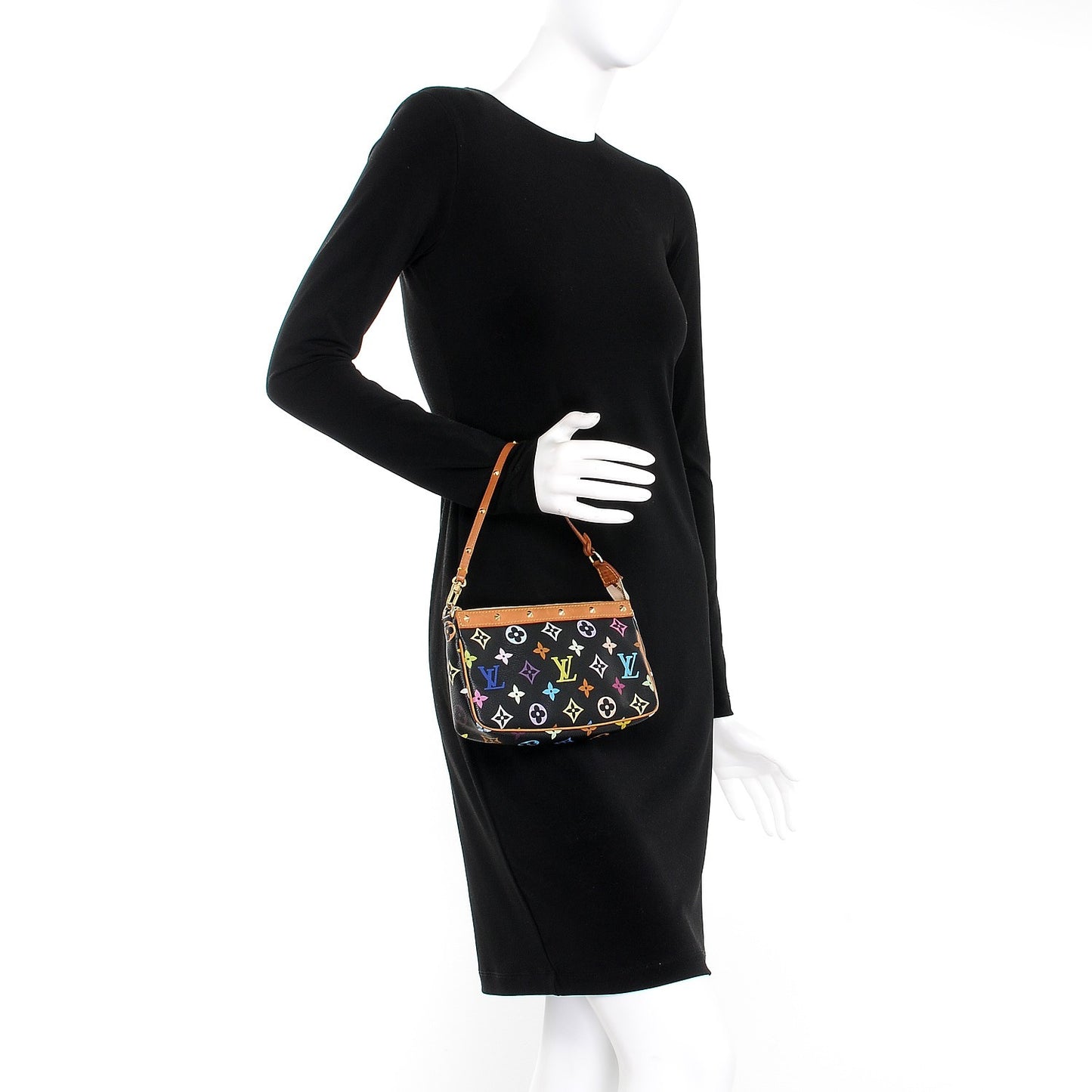 Monogram Multicolor Pochette Accessories Black