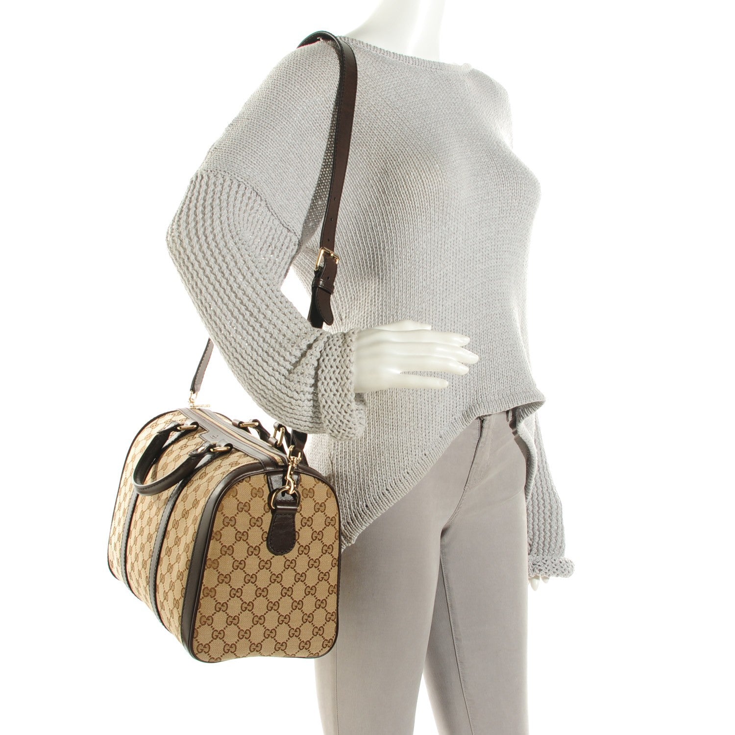 Gucci Monogram Medium Joy Boston Dark Brown 2 of 9