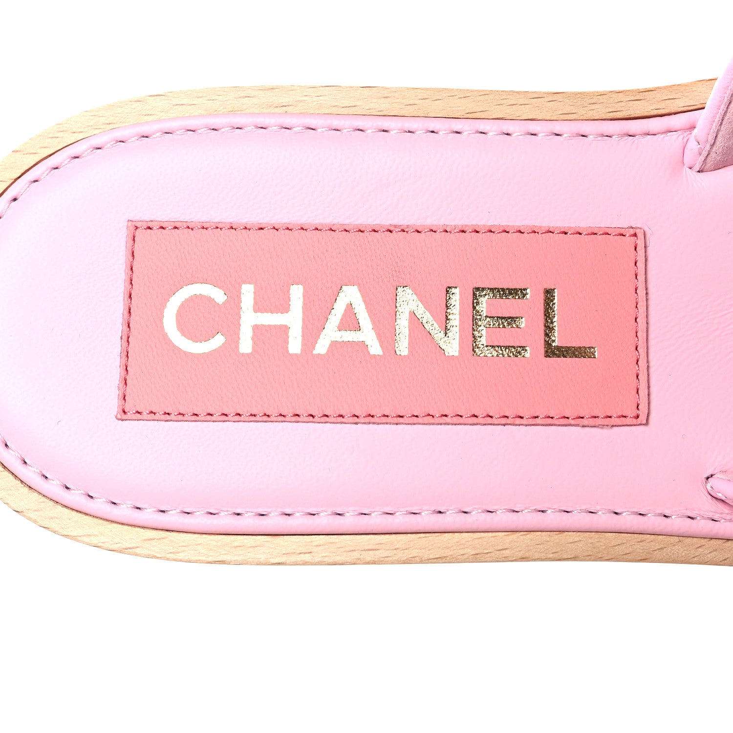Chanel Lambskin Quilted CC Slip On Platform Sandals 38 Pink 7 of 9