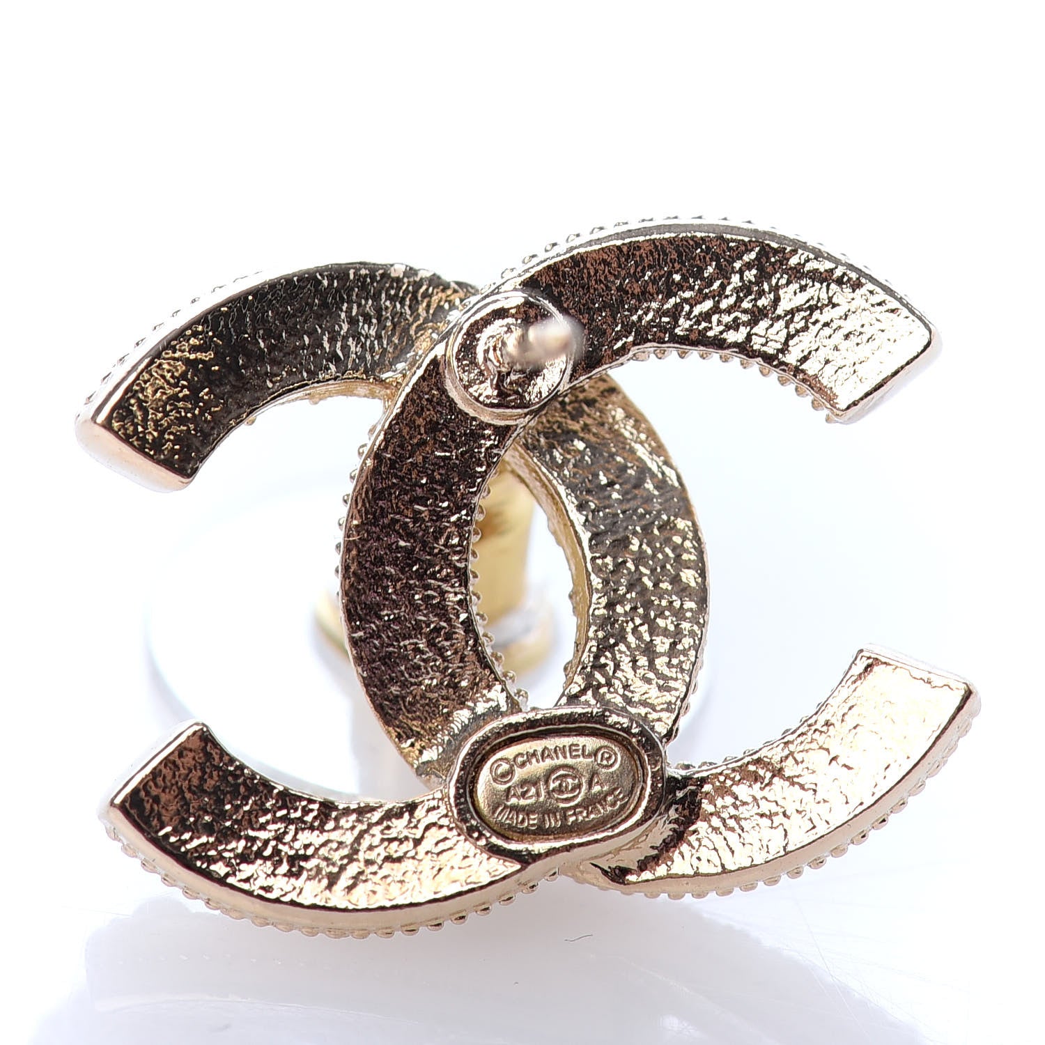 Chanel Pearl Crystal CC Earrings Gold 4 of 4