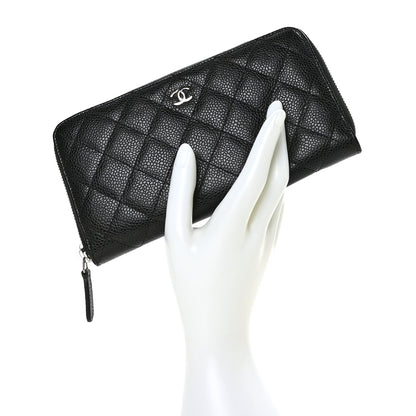 Chanel Caviar Quilted Large Gusset Zip Around Wallet Black 2 of 9